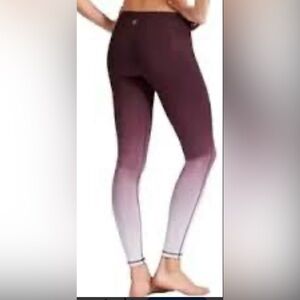 Athleta Chaturanga Oxblood Mid-Rise Ombre Leggings/ Currant Fade/Reversible too😉